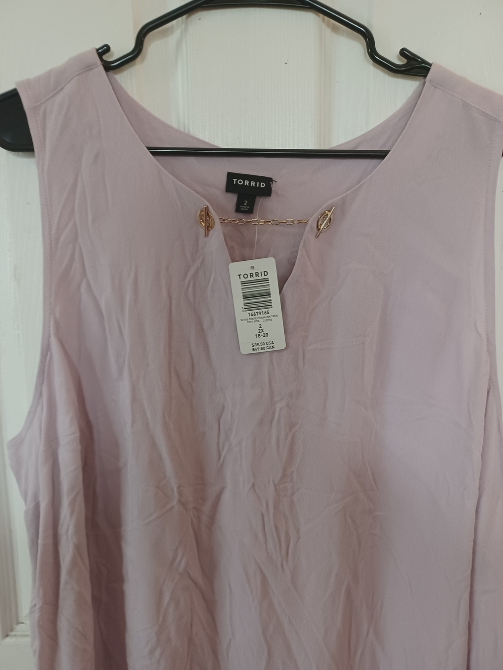 Torrid Lavender Sleeveless Chain Detail Tank - Picture 2 of 6